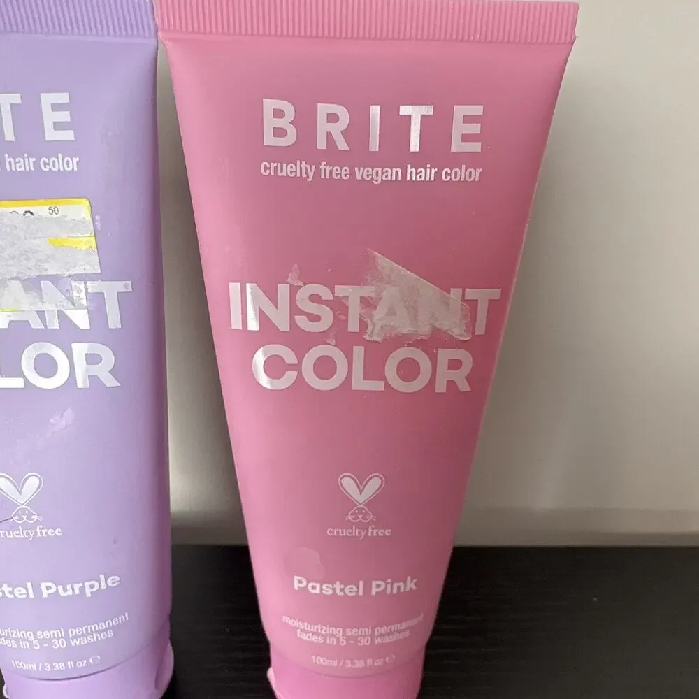 BRITE Cruelty-Free Vegan Hair Dye Wholesale Bulk Lot 3 Pink/Pastel Purple